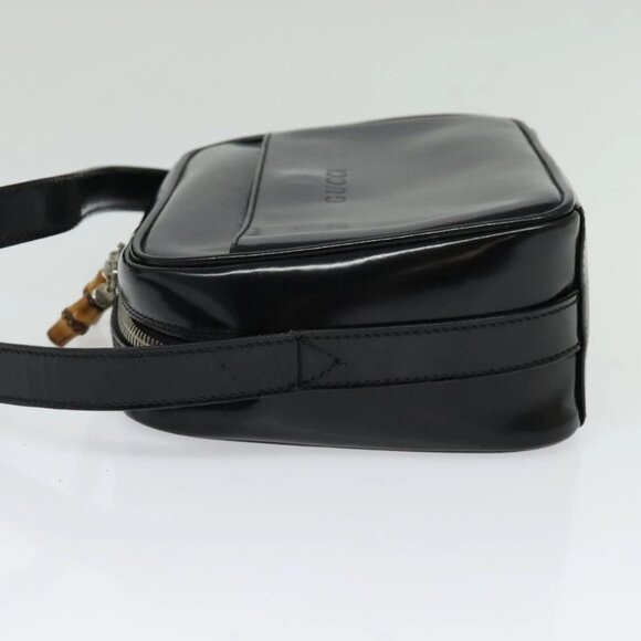 GUCCI Shoulder Bag Patent leather Black Silver Auth ep10410 - Picture 4 of 15